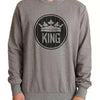 Dolce & Gabbana Gray Crown King Cotton Pullover Sweater