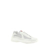 Prada White Calf Leather Bos Taurus Low Top Sneakers
