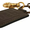 Dolce & Gabbana Green Leather D&G Logo Metal Ring Hook Keyring Keychain