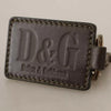 Dolce & Gabbana Green Leather D&G Logo Metal Ring Hook Keyring Keychain