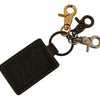 Dolce & Gabbana Green Leather D&G Logo Metal Ring Hook Keyring Keychain
