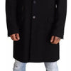 Trench-coat bleu Dolce &amp; Gabbana, veste longue en laine extensible