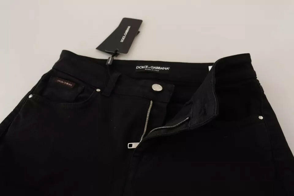 Dolce &amp; Gabbana – Schwarze Skinny-Jeans aus Baumwollstretch