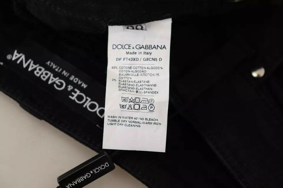 Dolce &amp; Gabbana – Schwarze Skinny-Jeans aus Baumwollstretch