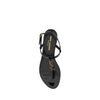 Saint Laurent Black Calf Leather Bos Taurus Flat Sandals