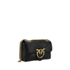 PINKO Black Calf Leather Bos Taurus Shoulder Bag