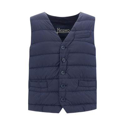 Herno Blue Polyamide Sleveless Jacket