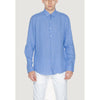 Calvin Klein Blue Linen Dress Shirt
