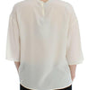 Dolce & Gabbana White Sequined Key Silk Blouse T-shirt Top
