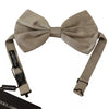 Dolce & Gabbana Silver Gray 100% Silk Adjustable Neck Bow Tie