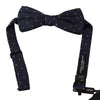 Dolce & Gabbana Blue Patterned Silk Adjustable Neck Bow Tie Men