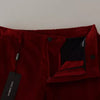 Dolce & Gabbana Red Corduroy Cotton Cargo Skinny Pants