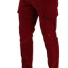 Dolce & Gabbana Red Corduroy Cotton Cargo Skinny Pants