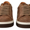 Dolce & Gabbana Brown Suede Logo Low Top Sneakers Men Shoes