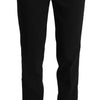 Dolce & Gabbana Black White Stripes Wool Tapered Pants
