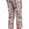 Dolce & Gabbana White Pink Floral Brocade Pants