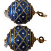 Dolce & Gabbana Gold Brass Blue Christmas Ball Crystal Hook Jewelry Earrings