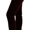 Dolce & Gabbana Bordeaux Velvet Stretch Slim Fit Pants
