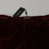Dolce & Gabbana Bordeaux Velvet Stretch Slim Fit Pants