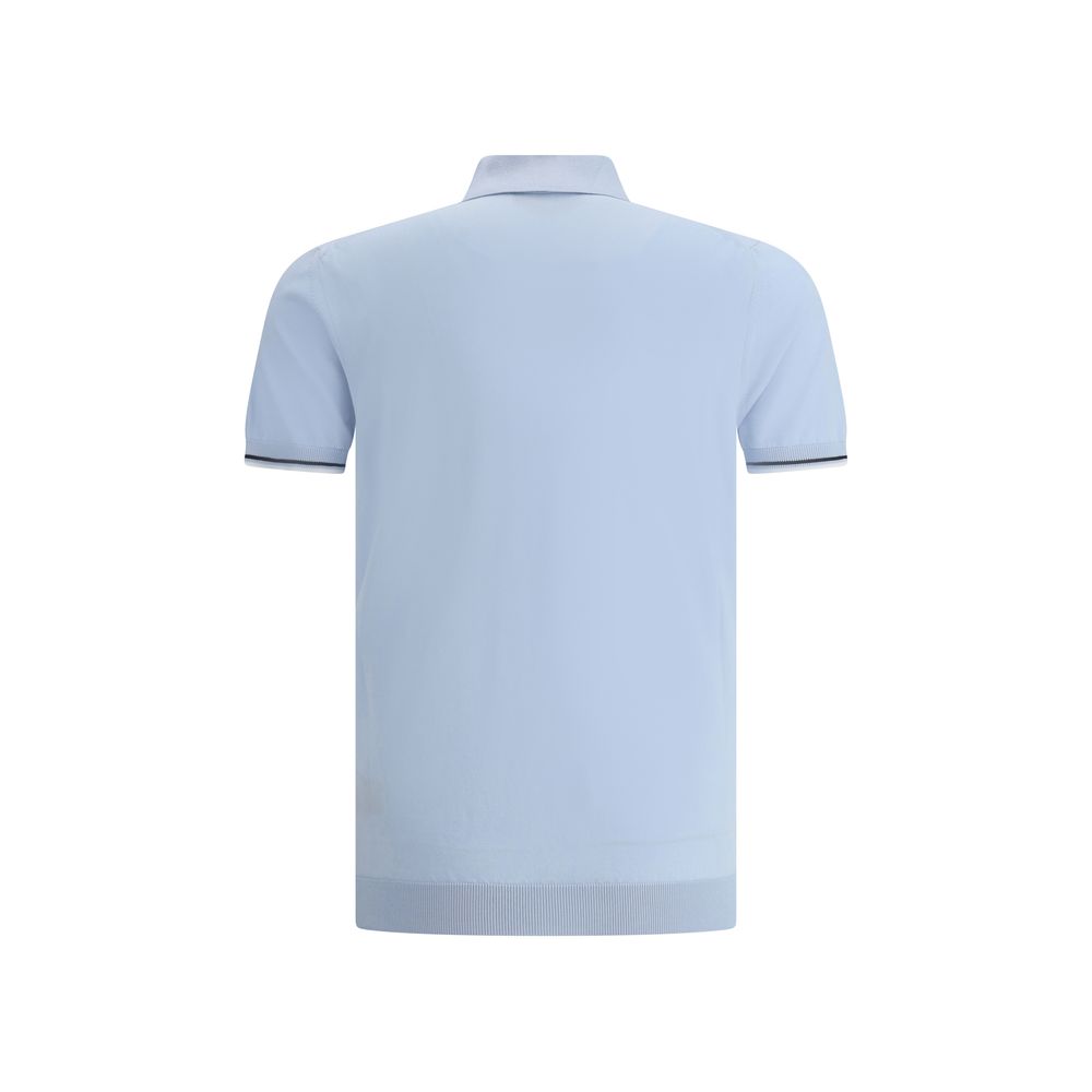 MooRER Light Blue Cotton Polo Shirt