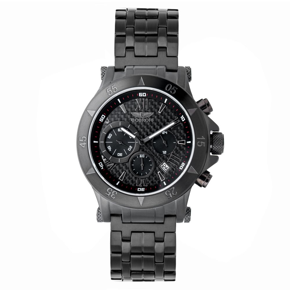 Bobroff Schwarze Edelstahl-Dresswatch