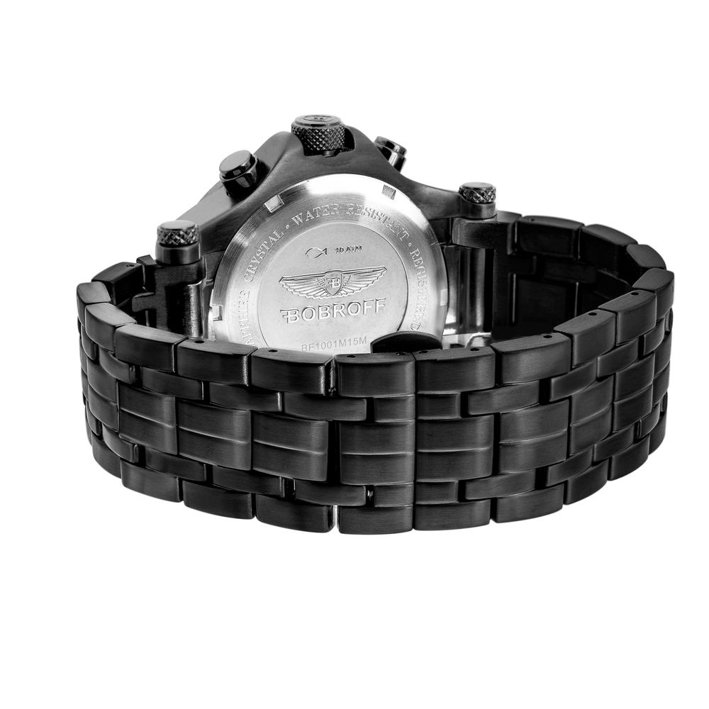 Bobroff Schwarze Edelstahl-Dresswatch