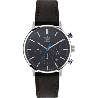 Adidas Black Leather Dress Watch
