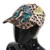 Dolce & Gabbana Brown Leopard Sequin Sicily Applique Baseball Hat
