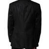 Dolce & Gabbana Black Stripe Wool Single Breasted Blazer