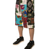 Dolce & Gabbana Multicolor Patchwork Cargo Bermuda Shorts