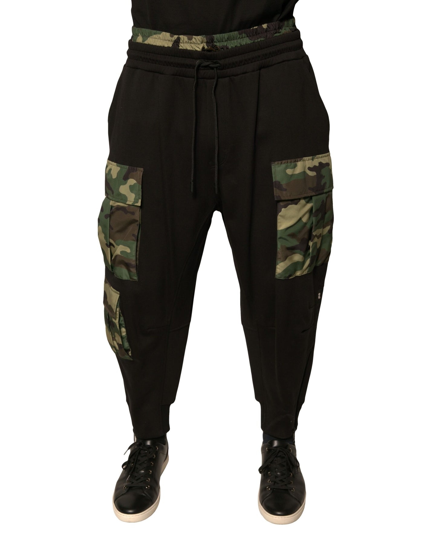 Dolce &amp; Gabbana – Schwarze Jogginghose aus Baumwolle mit Camouflage-Muster
