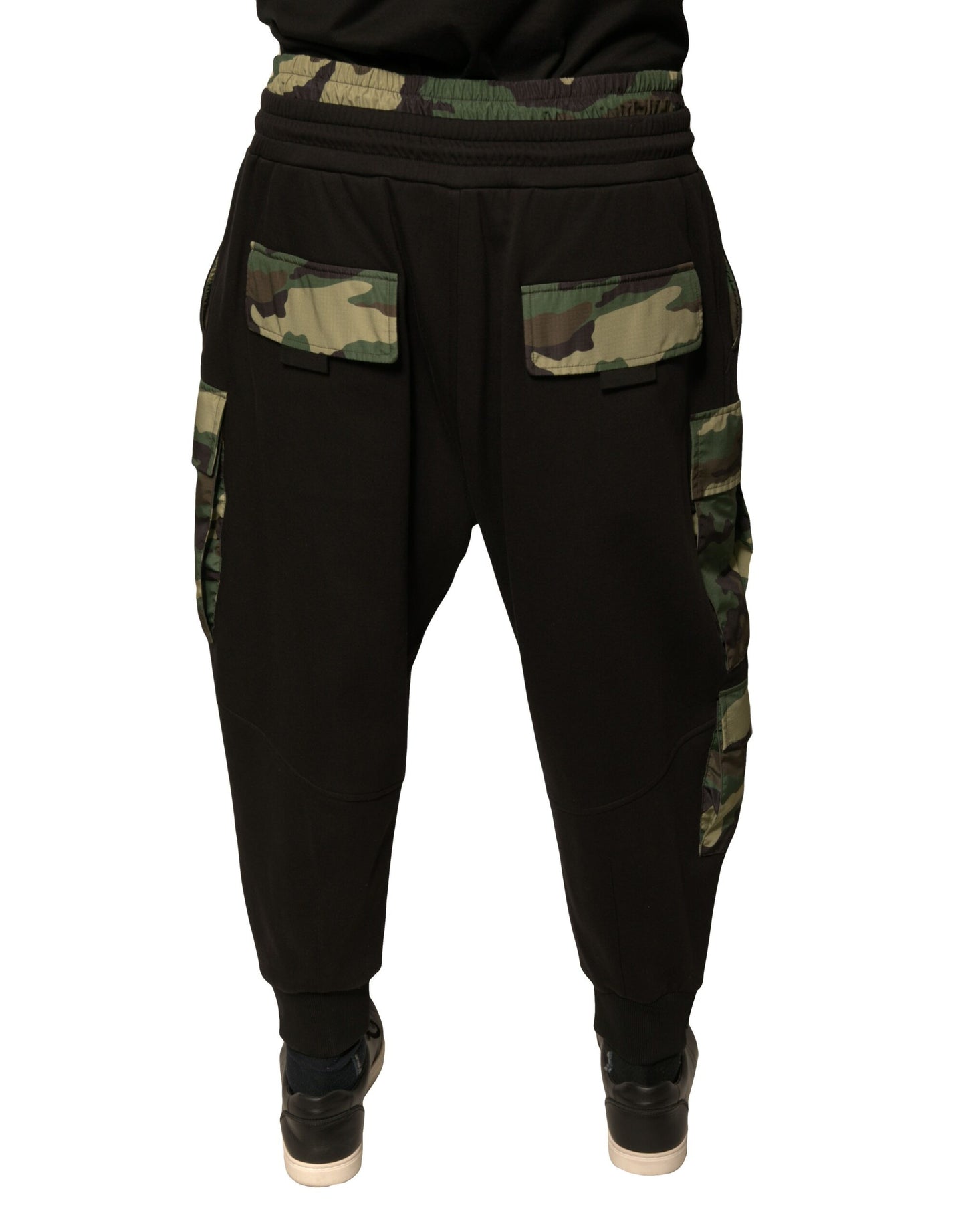 Dolce &amp; Gabbana – Schwarze Jogginghose aus Baumwolle mit Camouflage-Muster