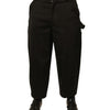 Dolce & Gabbana Black Cotton Mid Waist Cropped Pants