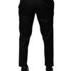 Dolce & Gabbana Black Wool Tapered Formal Dress Pants