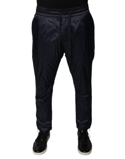 Dolce &amp; Gabbana Dunkelblaue Skinny-Jogginghose aus Baumwolle