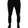 Dolce & Gabbana Black Leopard Slim Fit Jogger Pants