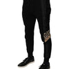 Dolce & Gabbana Black Leopard Slim Fit Jogger Pants