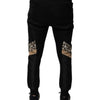 Dolce & Gabbana Black Leopard Slim Fit Jogger Pants