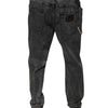 Dolce & Gabbana Dark Gray Cotton Skinny Denim Jeans