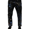 Dolce & Gabbana Black Color Splash Cotton Skinny Denim Jeans