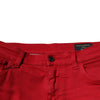 Dolce & Gabbana Red Crown Logo Cotton Skinny Denim Jeans