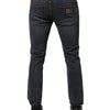 Dolce &amp; Gabbana Dunkelgraue Skinny-Jeans aus Baumwolle