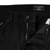 Dolce & Gabbana Black Cotton Tattered Skinny Denim Logo Jeans