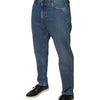 Dolce & Gabbana Blue Cotton Logo Men Loose Denim Jeans