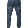 Dolce & Gabbana Blue Cotton Logo Men Loose Denim Jeans