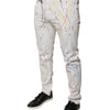 Dolce & Gabbana White Color Splash Print Skinny Denim Jeans