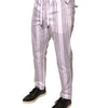 Dolce & Gabbana White Stripe Cotton Dress Skinny Pants