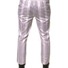 Dolce & Gabbana White Stripe Cotton Dress Skinny Pants