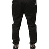 Dolce &amp; Gabbana – Schwarze Jogginghose aus Baumwollstretch