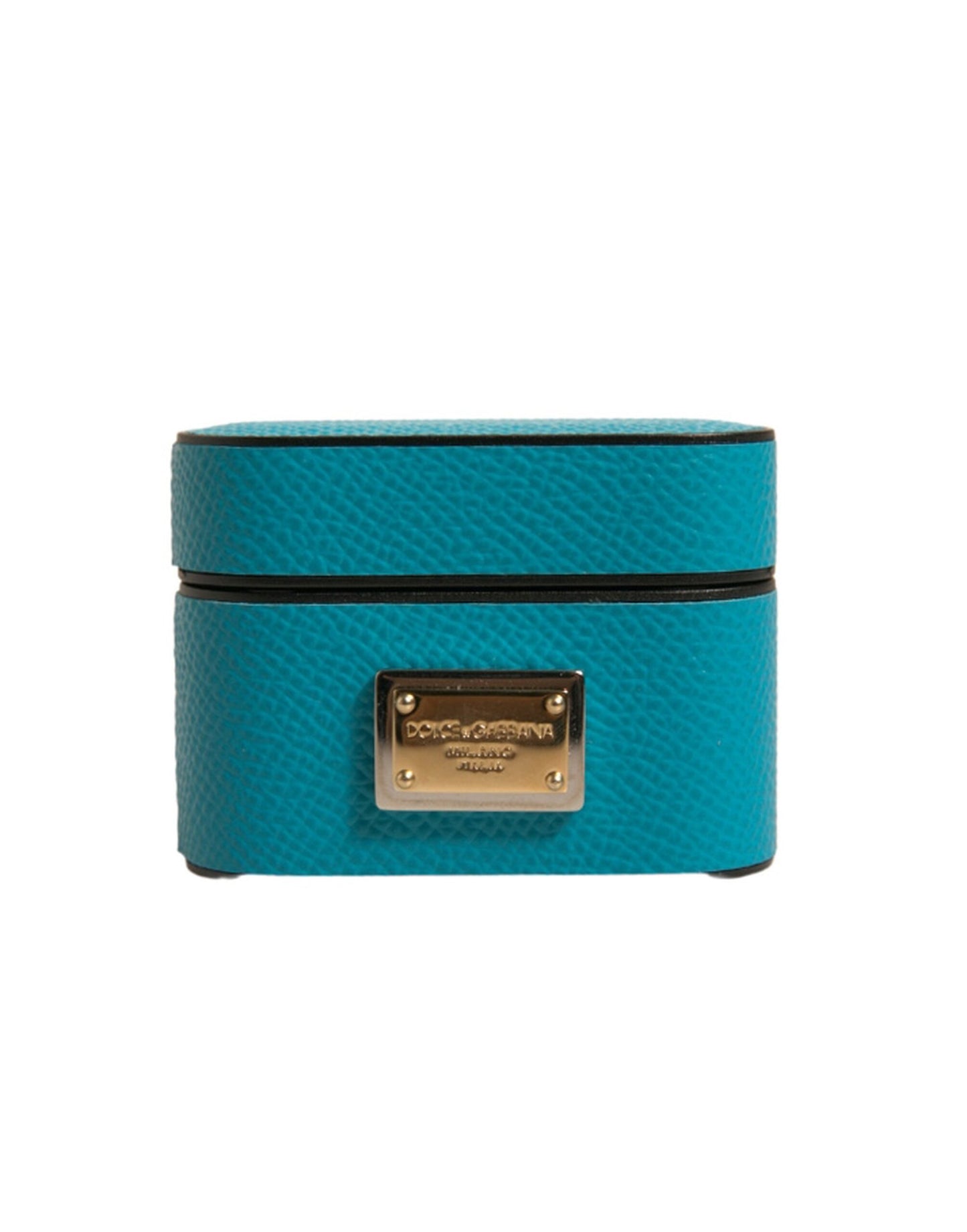 Dolce &amp; Gabbana – Airpods-Hülle mit Logo-Plakette aus grünem Leder und Metall